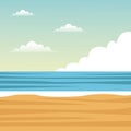 beach sea sand clouds Royalty Free Stock Photo