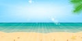 Beach sea sand water sun Landscape background Vector Royalty Free Stock Photo