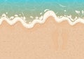 The beach and the sea. Sand water wave with bubble is a great design element of summer solar holiday tropical travel, summer Royalty Free Stock Photo