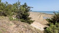 Beach sea sandy pathway access on atlantic ocean in Cap-Ferret gironde France southwest Royalty Free Stock Photo