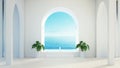 Beach sea view bathroom - Luxury and modern hotel - 3D rendering