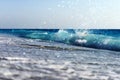 beach and sea waves with bokeh lights Royalty Free Stock Photo