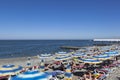 Beach of `Seagull` in the resort settlement Adler, Sochi, Krasnodar region, Russia