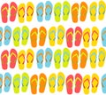 Beach Seamless Background with Flip Flops Vector Royalty Free Stock Photo