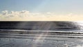 Beach seascape at low tide in the early morning sun