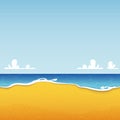 Beach and seascape with sea and sand texture. Background for summer tropical poster.