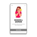 beach seashell woman vector