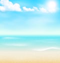 Beach seaside sea shore clouds. Summer vacation background Royalty Free Stock Photo