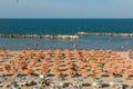 Beach section in Torre Pedrera at Rimini in Italy