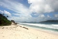 Beach Seychelles. Island La Digue. Royalty Free Stock Photo