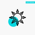 Beach, Shinning, Sun turquoise highlight circle point Vector icon Royalty Free Stock Photo