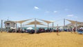 beach shore dead sea Israel, landscape sky and sand rest , summer spring may 2023