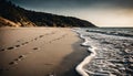Beach Shore Serenity - Where Land Meets Water Royalty Free Stock Photo
