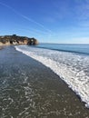 Beach Shoreline beneath a blue sky