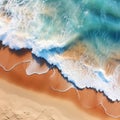 Beach shot drone turquoise water aerial shot wave