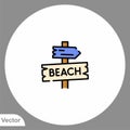 Beach sign post vector icon sign symbol Royalty Free Stock Photo