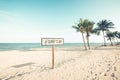 Beach sign for surfing area. Royalty Free Stock Photo