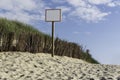 Beach sign on Sylt island. Summer vacation in Northern Germany Royalty Free Stock Photo