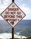 Beach Sign - Warning Do not go beyond this point