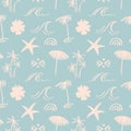 Beach simple boho seamless pattern Royalty Free Stock Photo