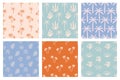 Beach simple boho seamless pattern set Royalty Free Stock Photo