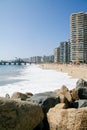 Beach and skyline of Vina del Mar, Chile