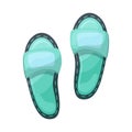 Beach slippers. Blue flip flops in cartoon style. Vector illustration isolated on white Royalty Free Stock Photo