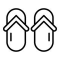 Beach slippers icon, outline style