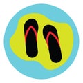 Beach slippers, icon Royalty Free Stock Photo