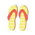 Beach slippers isolated on white background. Vector illustration Royalty Free Stock Photo