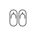 Beach slippers line icon