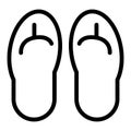 Beach slippers line icon. Flip flops vector illustration isolated on white. Footwear outline style design, designed for Royalty Free Stock Photo
