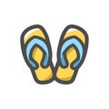 Beach Slippers swimming shoes Vector icon Cartoon illustration Royalty Free Stock Photo