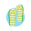 Beach slippers vector icon isolated on white background. Summer, travel, recreation concept for logo, banner, flyer. Simple flat Royalty Free Stock Photo