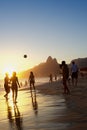 Beach Soccer Brazilians Playing Altinho in the Waves Royalty Free Stock Photo