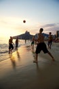 Beach Soccer Brazilians Playing Altinho in the Waves Royalty Free Stock Photo