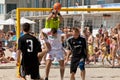 Beach soccer save Royalty Free Stock Photo