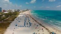 Beach of South Pointe in Miami Beach, Florda aerial view Royalty Free Stock Photo