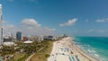 Beach of South Pointe in Miami Beach, Florda aerial view Royalty Free Stock Photo