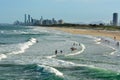 Beach at the Spit on the Gold Coast of Queensland, Australia. Royalty Free Stock Photo