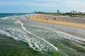 Beach at the Spit on the Gold Coast of Queensland, Australia. Royalty Free Stock Photo