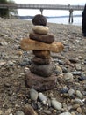 stacked beach rocks Royalty Free Stock Photo