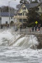 Beach Stairway under water during storm