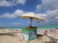 Beach stand with coconuts in Dominican Republic
