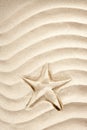 Beach starfish print white caribbean sand summer Royalty Free Stock Photo