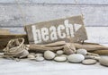 Beach still life with Sign Royalty Free Stock Photo