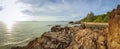 Beach and stone formations on the island Koh Libong, Thailand Royalty Free Stock Photo