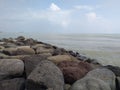 Beach and stone Pantai Alam Indah Royalty Free Stock Photo