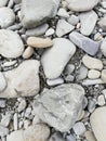 Beach stones in various sizes and shades macro photo gravel for background