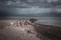 Beach on a Stormy Weather Day in Sierksdorf Royalty Free Stock Photo